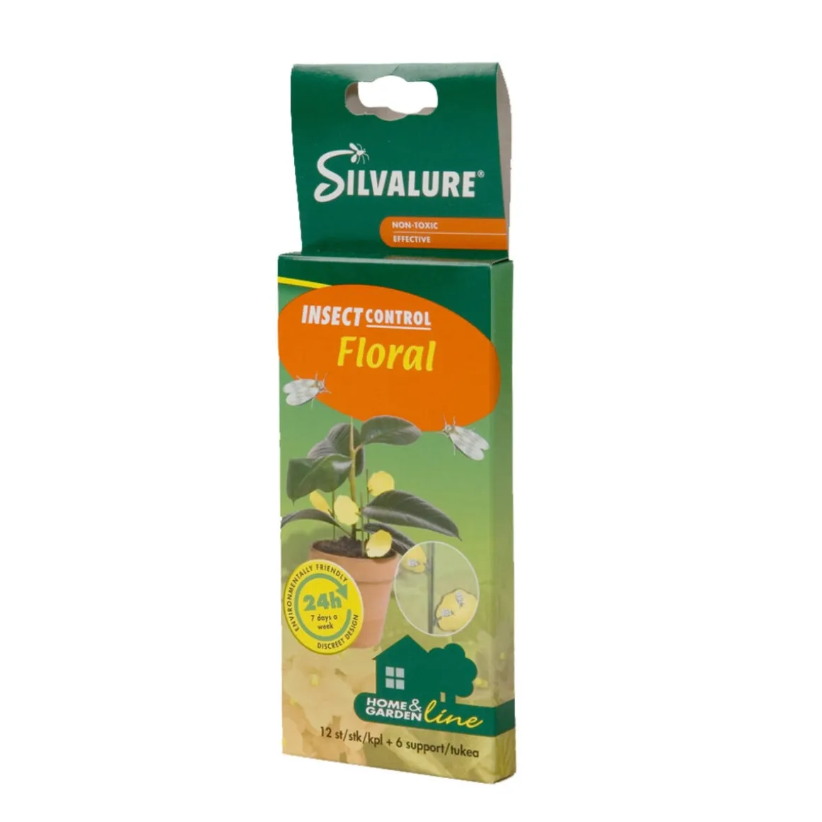 Silvalure Floral limfelle til potteplanter, 12-pakning