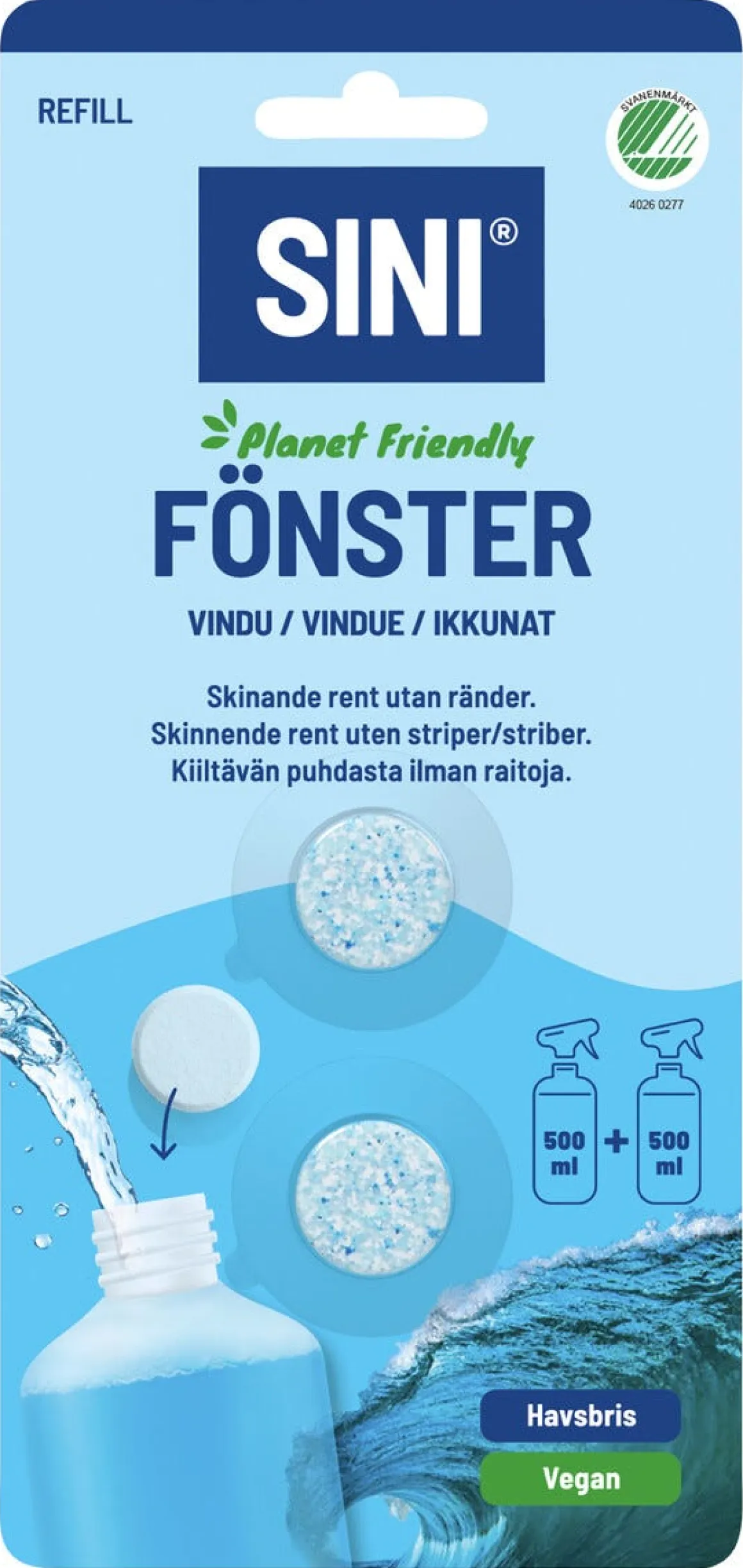 Sini refill vindusvask, 2-pakning