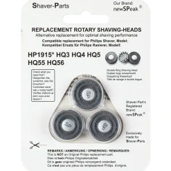 Skjærehode HQ3/4/5/55/56 til barbermaskiner fra Philips, 3-pakning