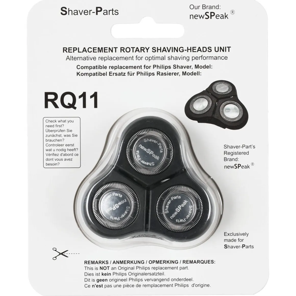 Skjærehode komplett RQ11 til Philips barbermaskin