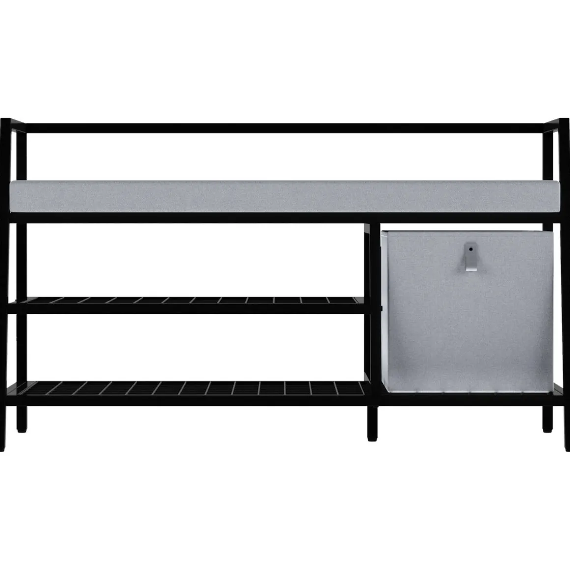 Skohylle med benk 107x42x62 cm, svart