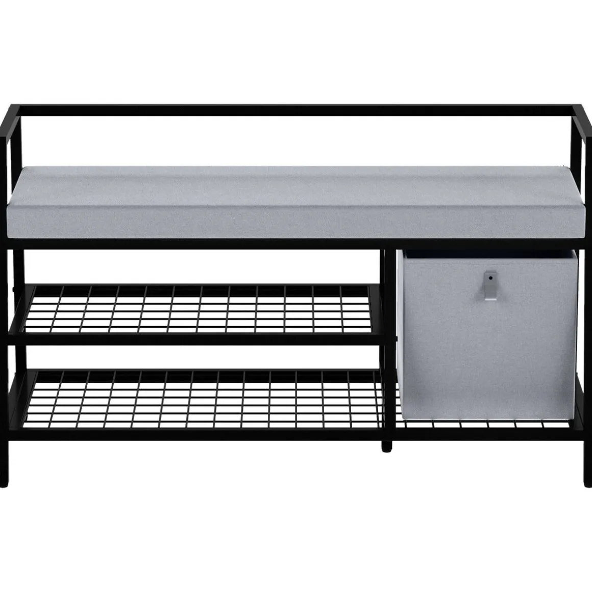 Skohylle med benk 107x42x62 cm, svart