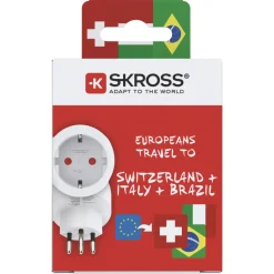 Skross Europe to Switzerland, Italy, Brazil reiseadapter