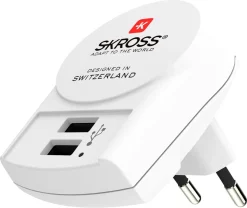 SKROSS USB-lader med doble uttak