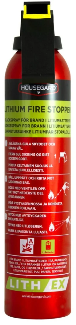 Slukkespray Housegard Lith-EX for brann i batterier