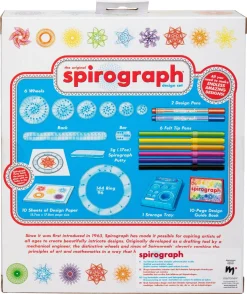 Spirograf-sett barn, tegn geometriske mønstrer, fra 8 år