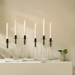 Stearinlysholder for flaske, svart
