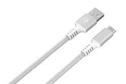 Stoffkledd USB C kabel 3m USB-A til USB-C Clas Ohlson