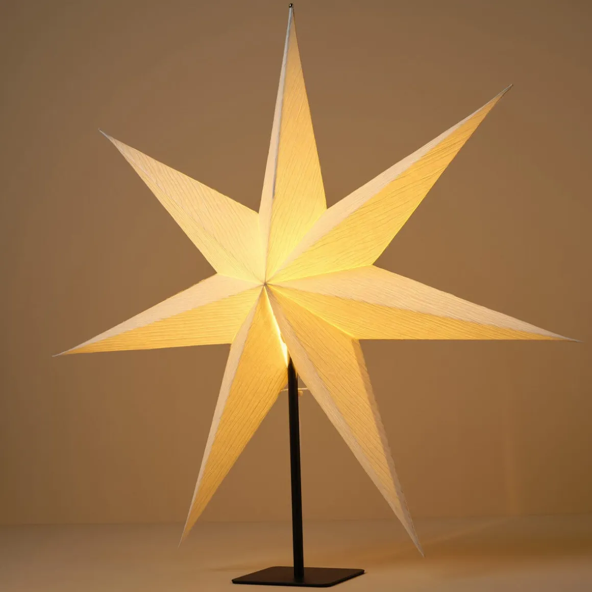 Stor adventsstjerne brettet papir hvit 70 cm, Northlight