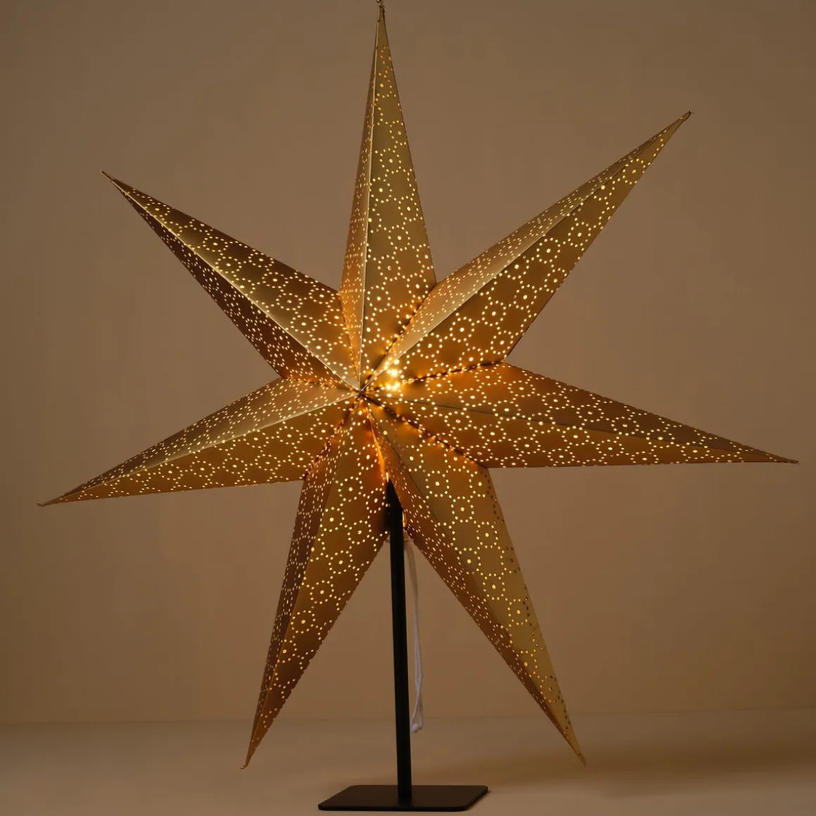 Stor adventsstjerne gull, papir, 70 cm