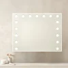 Stort sminkespeil med lys, LED, dimbar, 80 x 62 cm