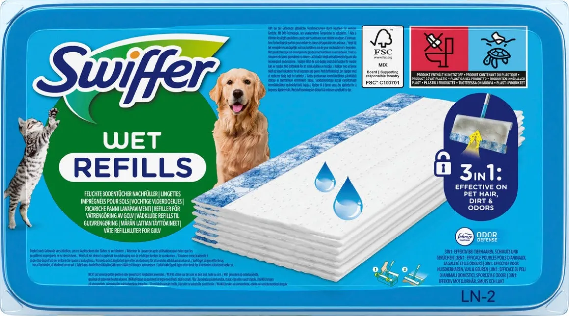 Swiffer Wet Pet våtmopper refill, 40-pakning