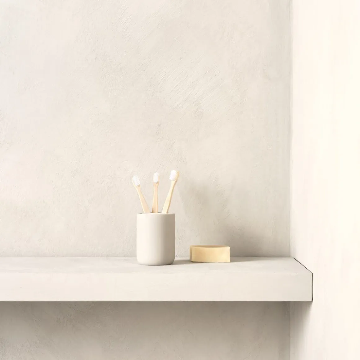 Tannglass med rominndeling, beige