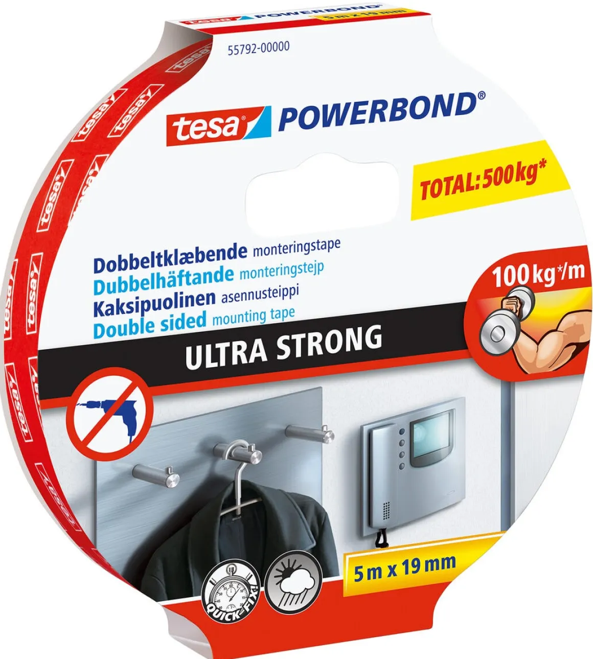 Tesa dobbeltheftende teip, ekstra sterk