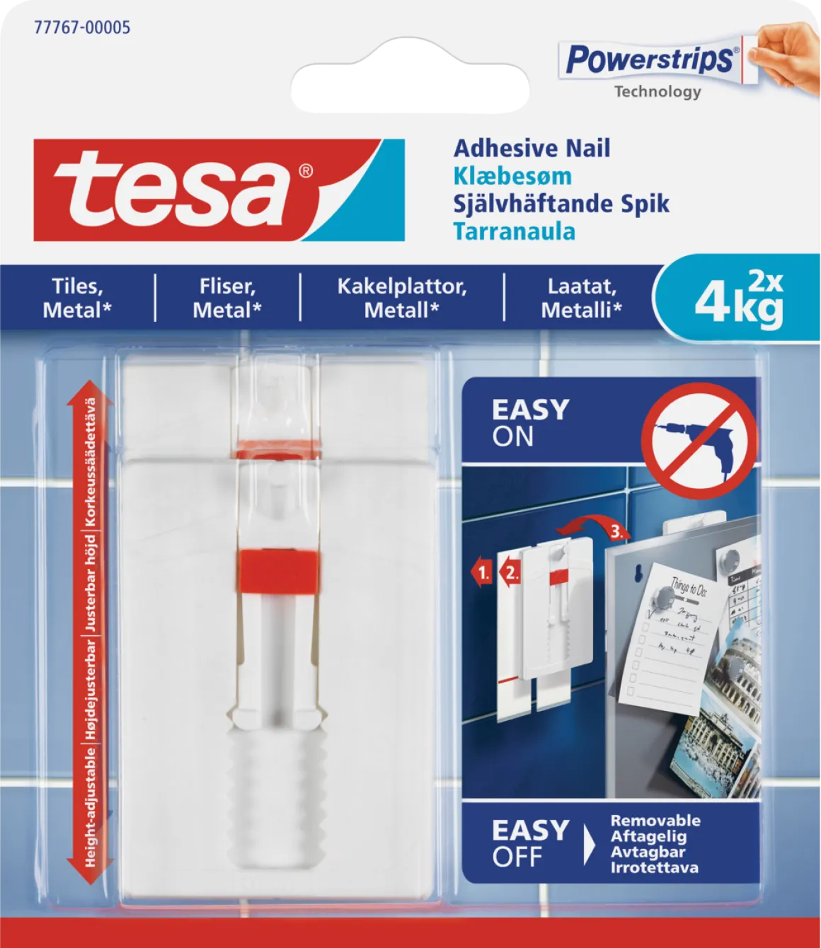 Tesa selvheftende kroker, hvite