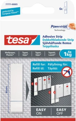 Tesa selvheftende remser for tapet og gips