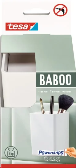 Tesa Baboo selvklebende oppbevaringsboks uten lokk, hvit