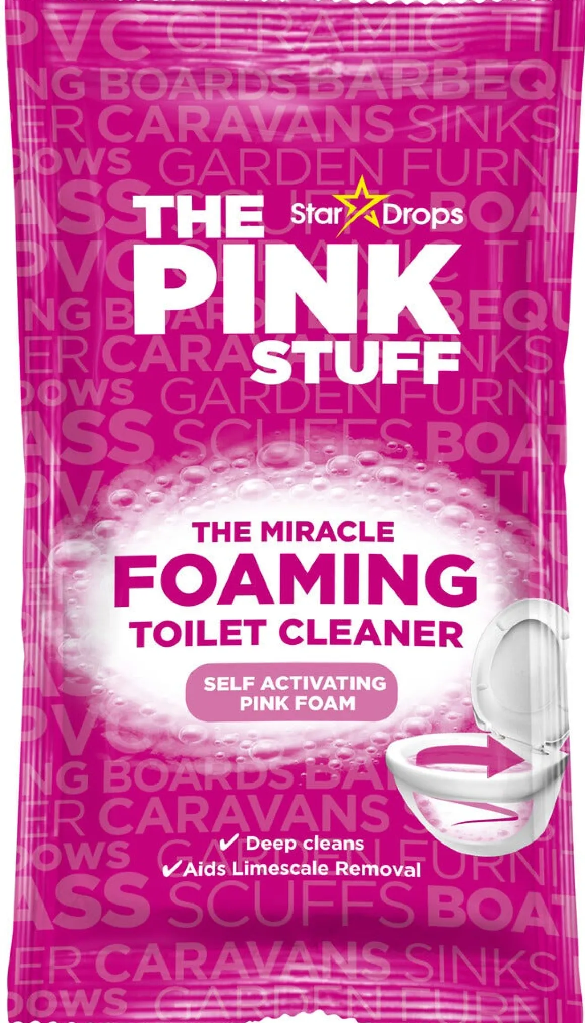 The Pink Stuff Miracle Foaming Toilet Cleaner, 3-pakning