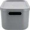 Tidy oppbevaringsboks med lokk, resirkulert plast, grå
