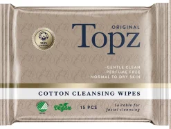 Topz Beauty våtservietter til ansikt, 15-pakning