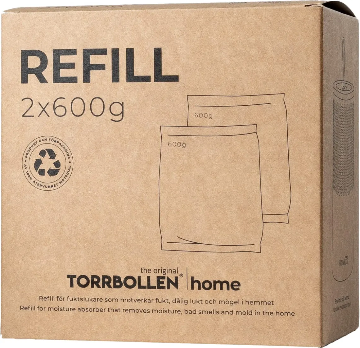 Torrbollen Home Refill, 2-pakning