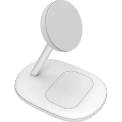 Trådløs magnetisk Qi2-lader til iPhone og AirPods, hvit