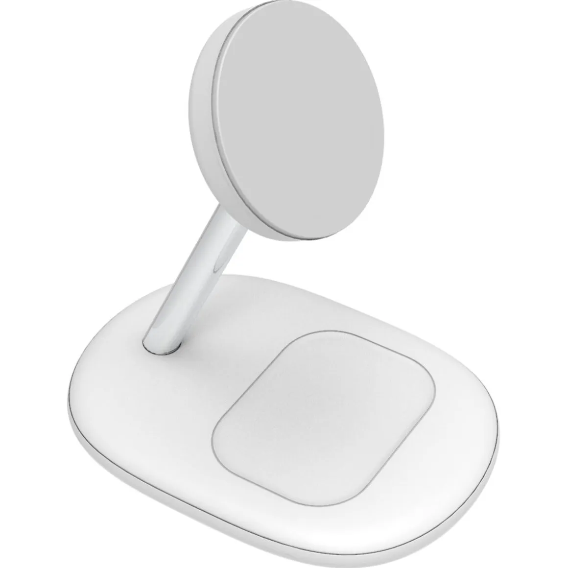 Trådløs magnetisk Qi2-lader til iPhone og AirPods, hvit