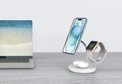 Trådløs Qi2-lader 3-i-1 for iPhone, magnetisk, 15 W