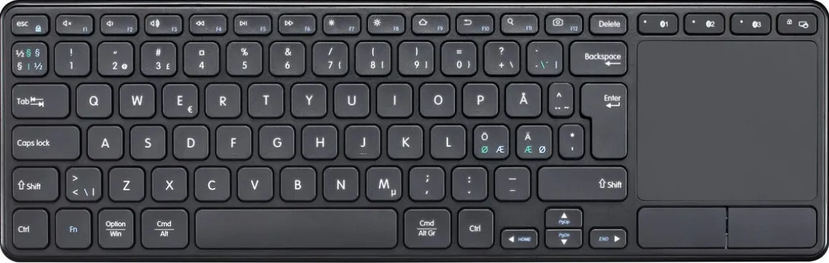 Trådløst Bluetooth tastatur med touchpad, Exibel