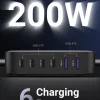 Ugreen Nexode USB-C bordlader 200 W 6 porter, GaN