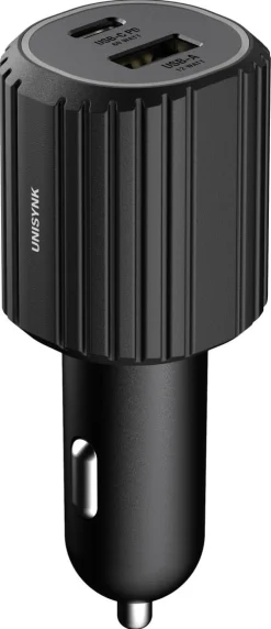 Unisynk Dual billader 12, 24 V, USB-C / USB-A, svart