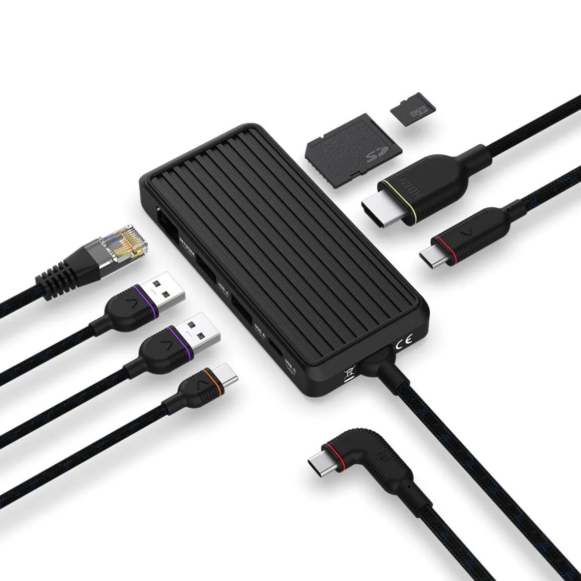 Unisynk USB-C hub for laptop, 8 porter