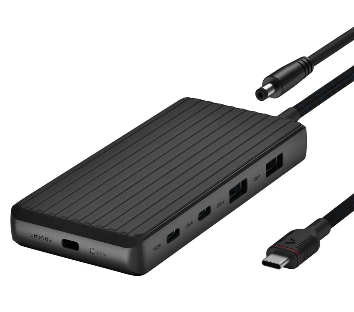 Unisynk USB-C-dokkingstasjon til bærbar PC, 9 porter