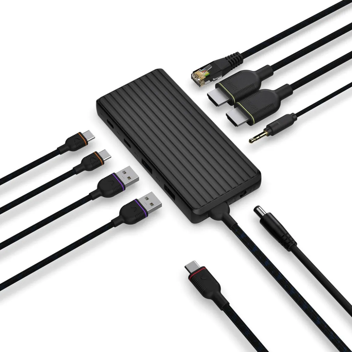 Unisynk USB-C-dokkingstasjon til bærbar PC, 9 porter