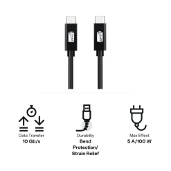 USB C-kabel 1 m, Clas Ohlson SuperSpeed+ 3.1