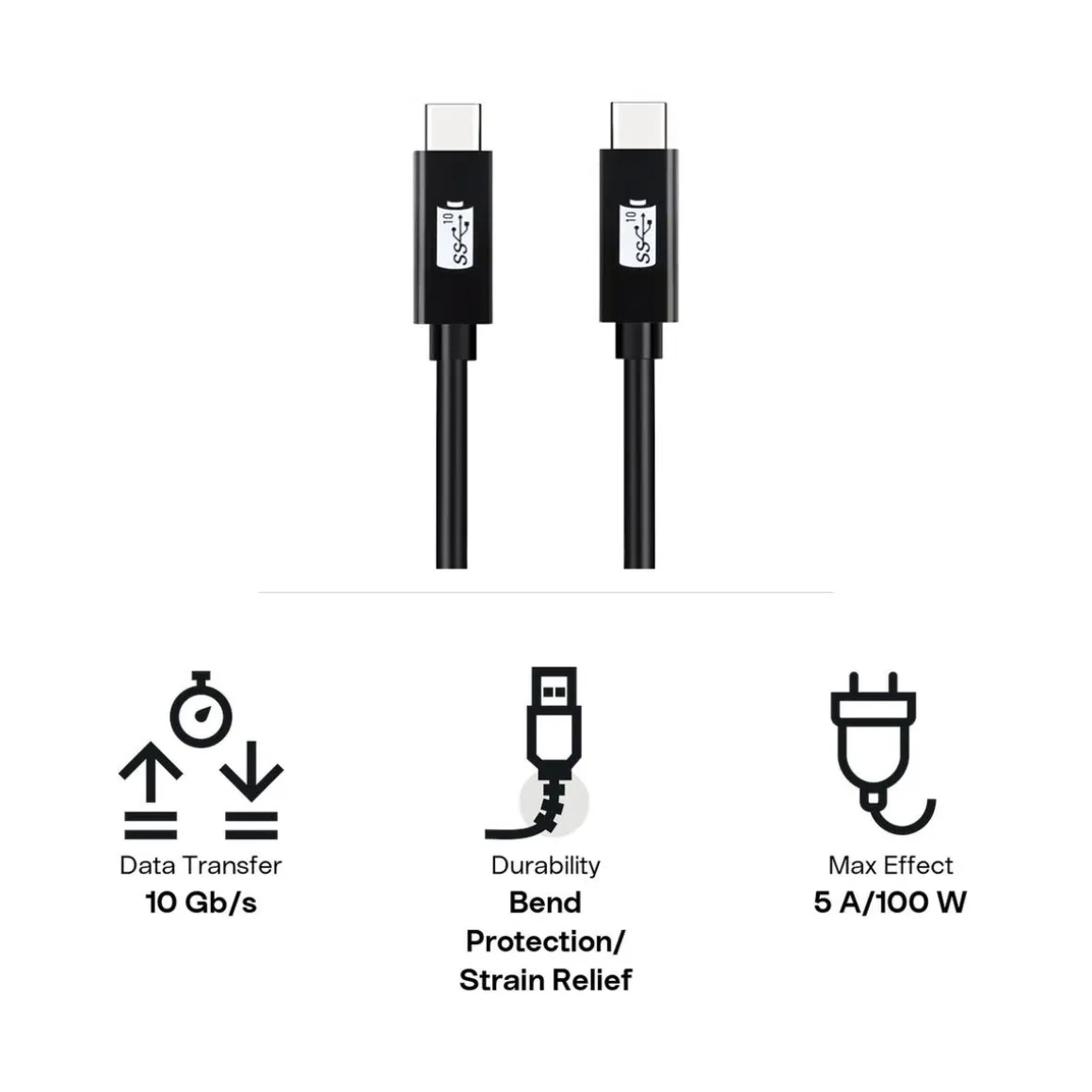 USB C-kabel 1 m, Clas Ohlson SuperSpeed+ 3.1