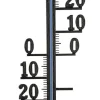 Utendørs veggtermometer, svart metall, 42 cm