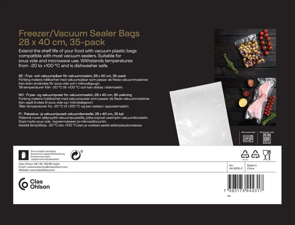 Vakuumposer mat store 28x40 cm 35-pakning