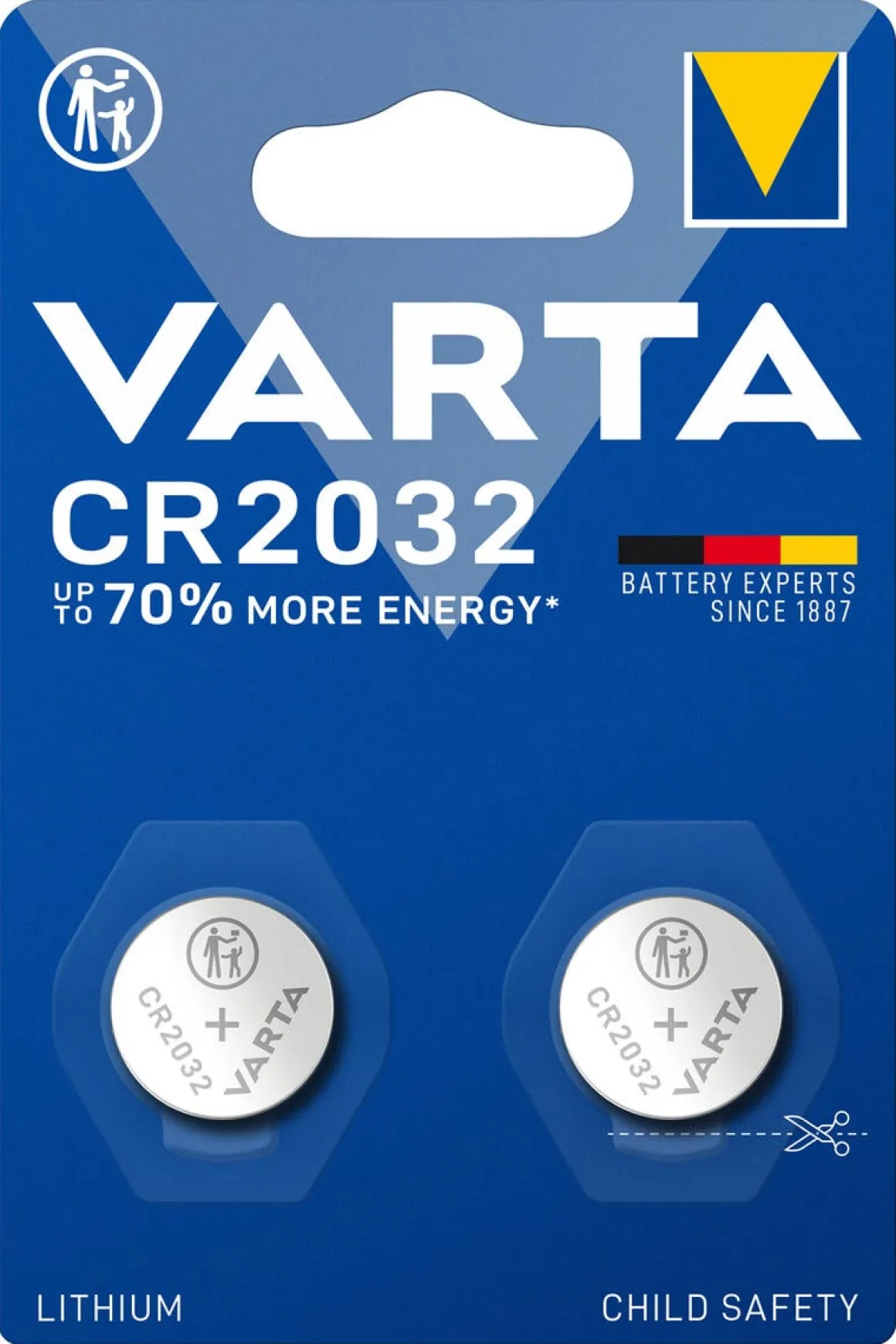 Varta CR2032 litiumbatteri, 2-pakning