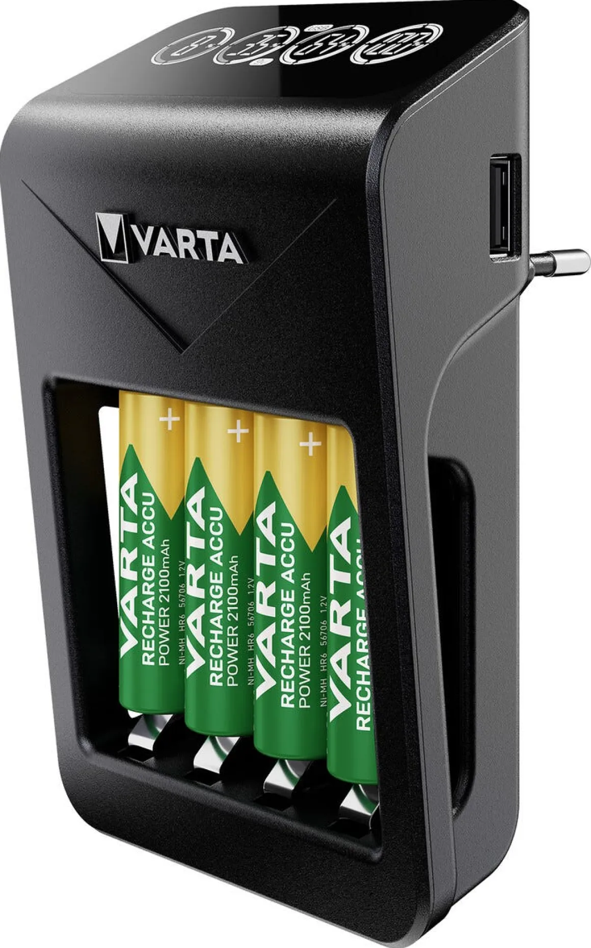 Varta LCD Plug Charger+ batterilader, 2600 mAh