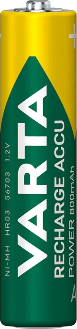 Varta Power oppladbare AAA-batterier (HR03), 10-pakning