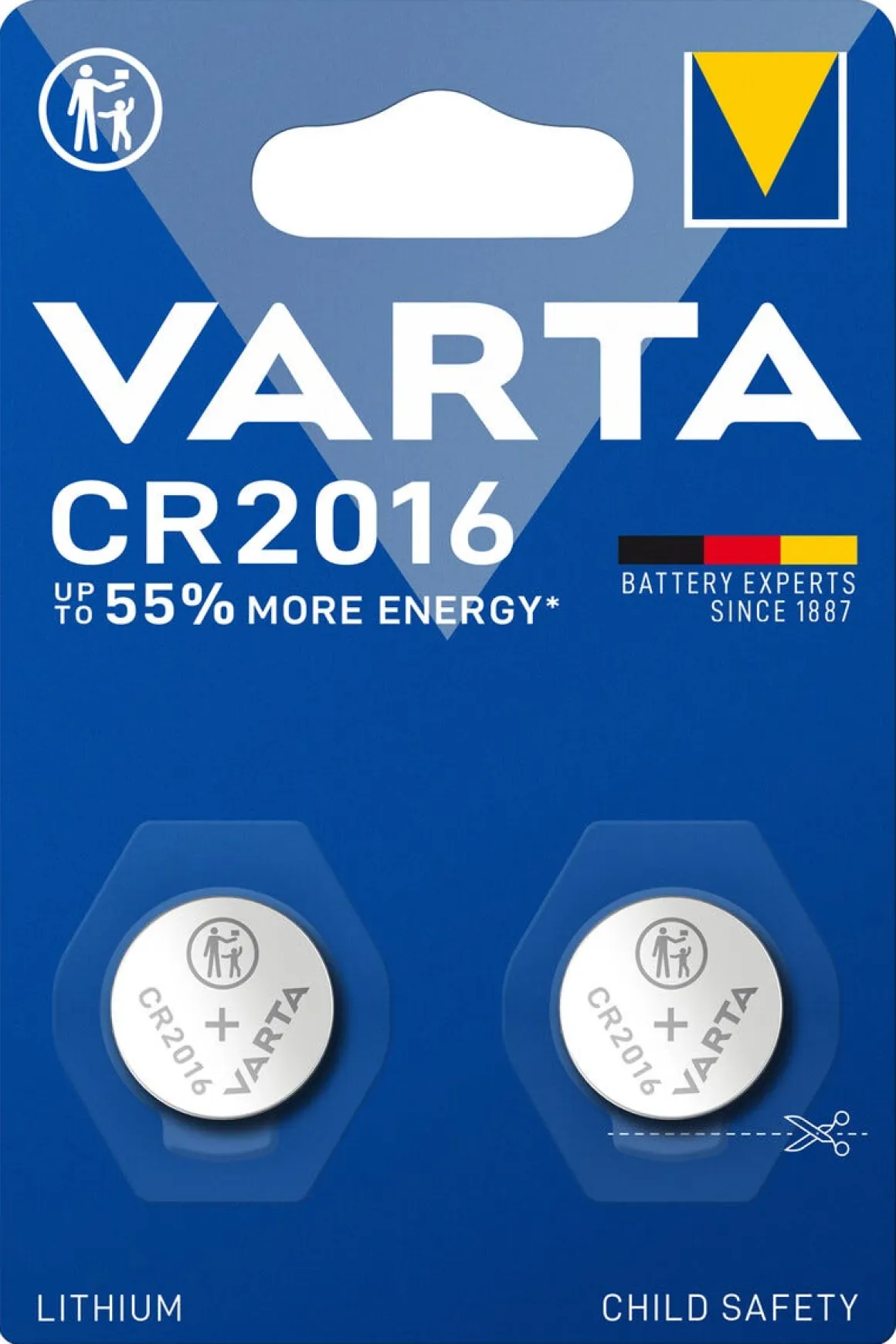 Varta CR2016 litiumbatteri 3 V, 2-pakning