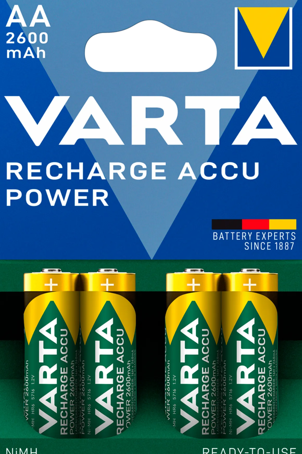 VARTA Power ladbart batteri AA/HR6, 2600 mAh