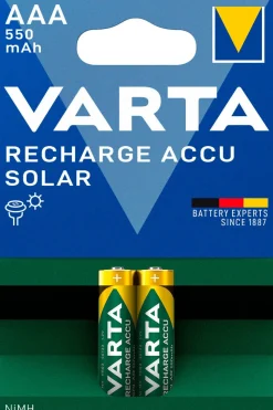Varta Solar oppladbare AAA-batterier, 2-pakning