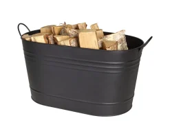 Vedkurv svart metall