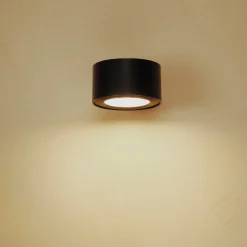 Vegglampe oppladbar, dimbar LED, USB, svart