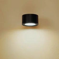Vegglampe oppladbar, dimbar LED, USB, svart