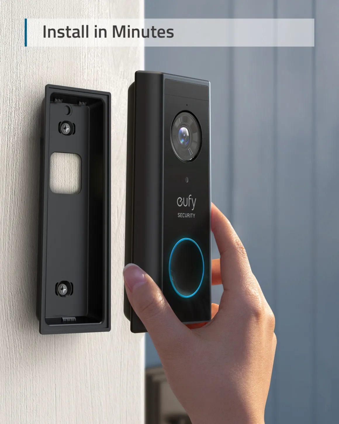 Videodørklokke trådløs Eufy Video Doorbell 2K kit