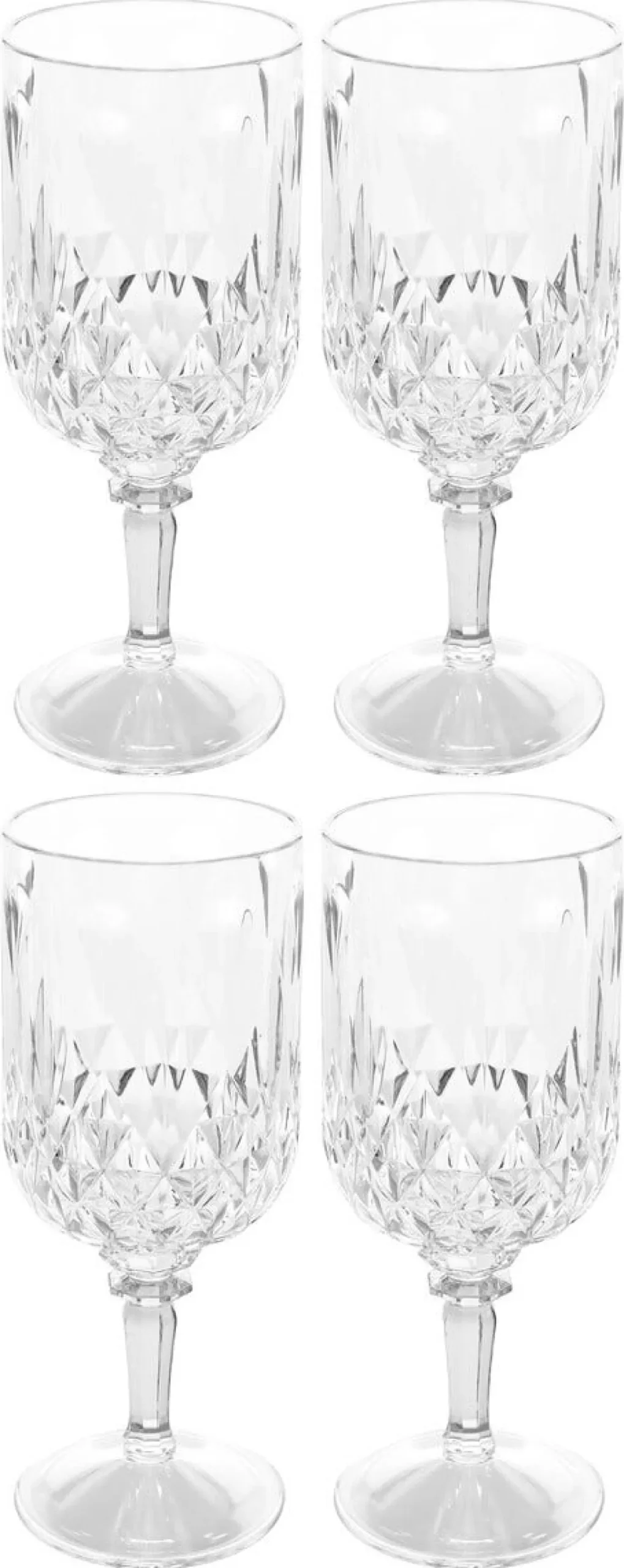 Vinglass i plast 24 cl, 4-pakning