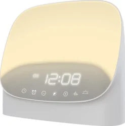 Wake-up light vekkerklokke med lyd og lys
